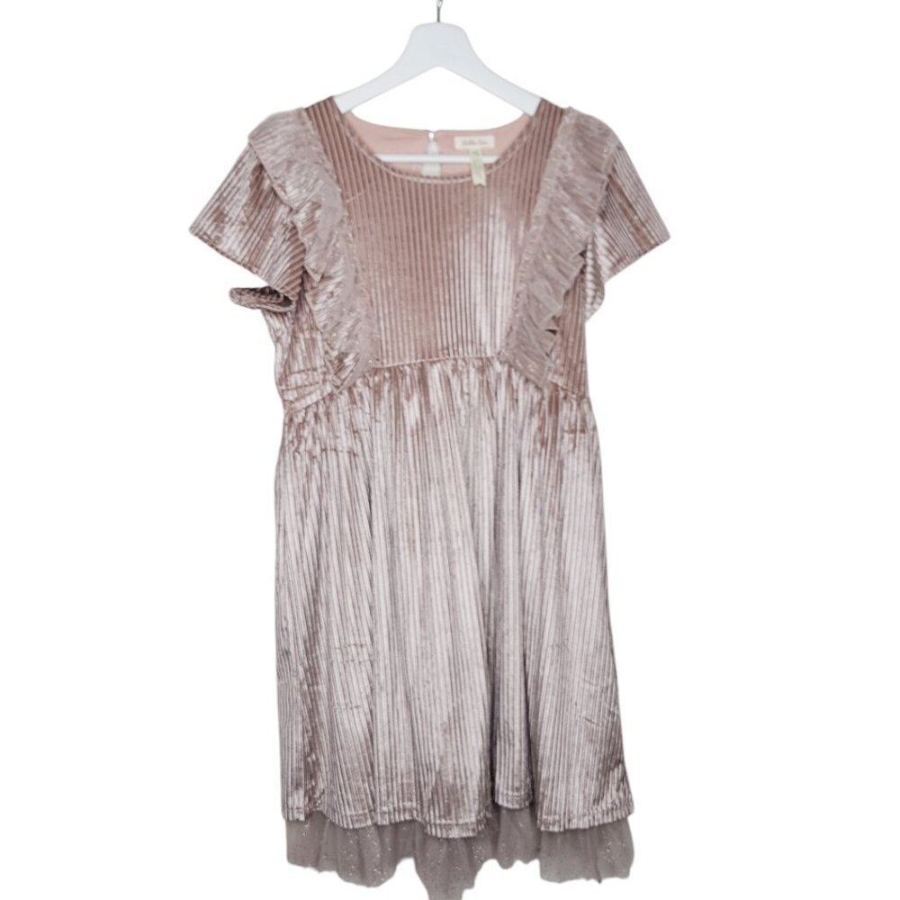 Matilda Jane Just Imagine Kori Girls Wide Ribbed Dress Blush Pink Size 6 #3215